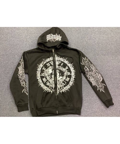 Bling Leads(ブリングリーズ)の「【Bls】【Bling Leads】裏起毛プリント入 ZIPパーカー(パーカー・メンズ・ブラック系その他/ブラック系その他2/ブラック系その他3・FREE)」の9枚目の写真