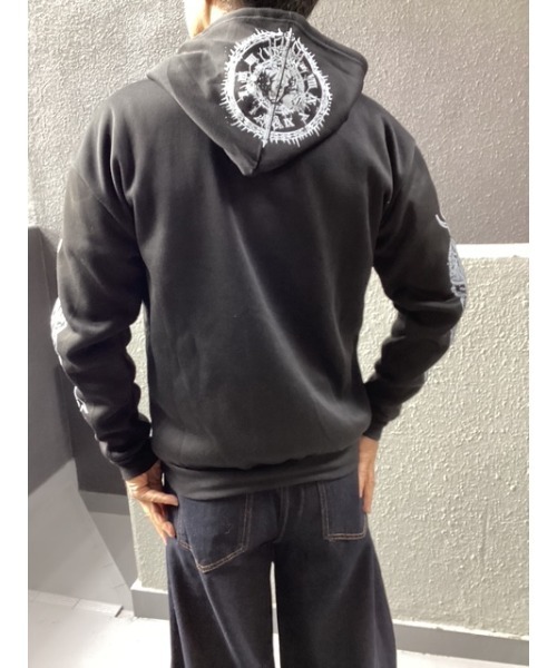 Bling Leads(ブリングリーズ)の「【Bls】【Bling Leads】裏起毛プリント入 ZIPパーカー(パーカー・メンズ・ブラック系その他/ブラック系その他2/ブラック系その他3・FREE)」の15枚目の写真