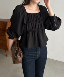 CAPRICIEUX LE'MAGE（カプリシューレマージュ）の「【前後2WAY仕様】スクエアパフブラウス（シャツ/ブラウス）」