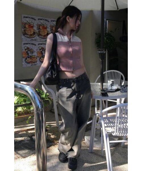 PRENDA（プレンダ）の「2TONE HIGH NECK KNIT VEST PINK（ベスト・レディース・その他・FREE）」の5枚目の写真