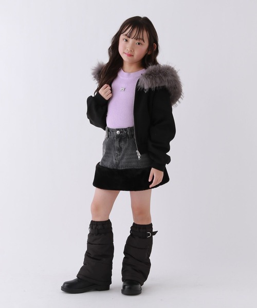 repipi armario（レピピ アルマリオ）の「【10C REPIPI】WZIPファーフーディ―（パーカー・キッズ・ブラック/グレー・110cm/120cm/130cm/140cm）」の7枚目の写真