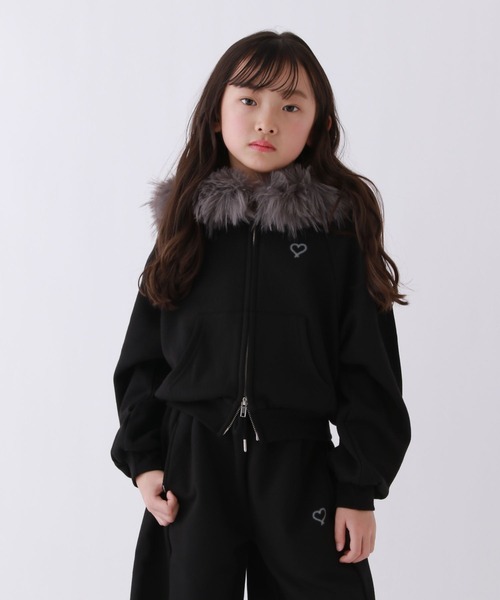 repipi armario（レピピ アルマリオ）の「【10C REPIPI】WZIPファーフーディ―（パーカー・キッズ・ブラック/グレー・110cm/120cm/130cm/140cm）」の8枚目の写真
