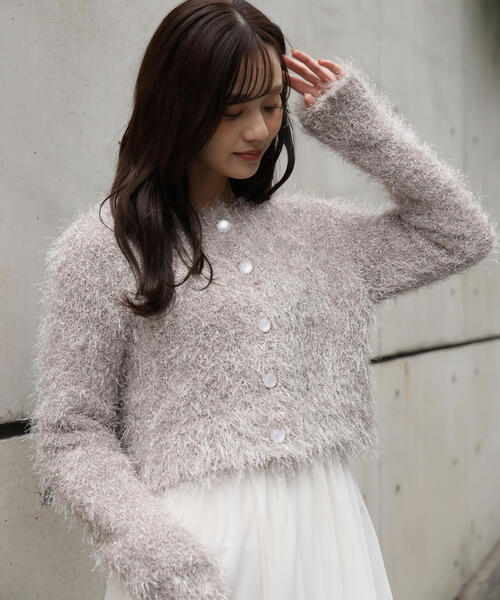 EDIT COLOGNE（エディットコロン）の「＜Ｅ＞きらふわカーディガン / 1215277102（カーディガン/ボレロ・レディース・ベージュ/ホワイト系その他・FREE）」の3枚目の写真