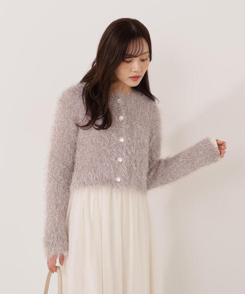 EDIT COLOGNE（エディットコロン）の「＜Ｅ＞きらふわカーディガン / 1215277102（カーディガン/ボレロ・レディース・ベージュ/ホワイト系その他・FREE）」の5枚目の写真