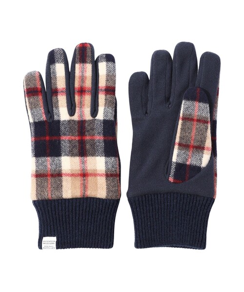 MACKINTOSH PHILOSOPHY（ﾏｯｷﾝﾄｯｼｭ ﾌｨﾛｿﾌｨｰ）の「ハウスチェック　グローブ（手袋・メンズ・グレー/ベージュ系その他4・FREE）」の2枚目の写真