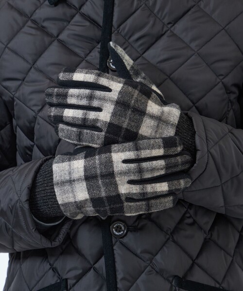 MACKINTOSH PHILOSOPHY（ﾏｯｷﾝﾄｯｼｭ ﾌｨﾛｿﾌｨｰ）の「ハウスチェック　グローブ（手袋・メンズ・グレー/ベージュ系その他4・FREE）」の3枚目の写真