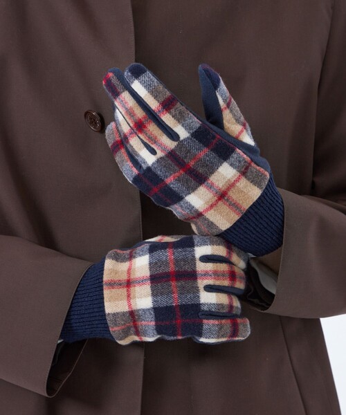 MACKINTOSH PHILOSOPHY（ﾏｯｷﾝﾄｯｼｭ ﾌｨﾛｿﾌｨｰ）の「ハウスチェック　グローブ（手袋・メンズ・グレー/ベージュ系その他4・FREE）」の4枚目の写真