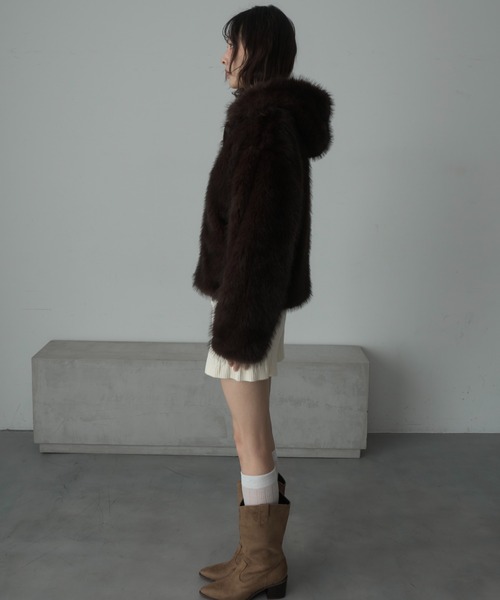 セール】ミックスファーフードブルゾン（ブルゾン）｜Nadana（ナダナ