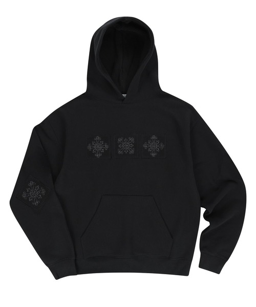 SLOWACID（スローアシッド）の「【UNISEX】SLOW ACID／ロゴパッチフーディ―（パーカー・レディース・ブラック/ボルドー/モカ・MEDIUM/LARGE）」の19枚目の写真