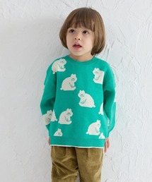 moimoln（モイモルン）の「ビックベア総柄長袖ニットセーター（ニット/セーター・キッズ）」