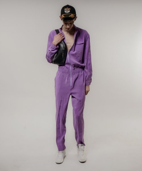 UNTAGE（アンテージ）の「ジップアップテンセルジャンプスーツ[パープル(MAN)]_UTP-SJ06（つなぎ/オールインワン・メンズ・その他・FREE）」の2枚目の写真