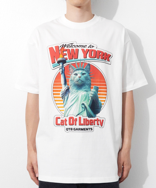 QT8 GARMENTS(キューティーエイトガーメント)の「RG Cat of Liberty Tee (Ivory)(Tシャツ/カットソー・レディース・その他・LARGE/MEDIUM/SMALL/X-LARGE)」の1枚目の写真