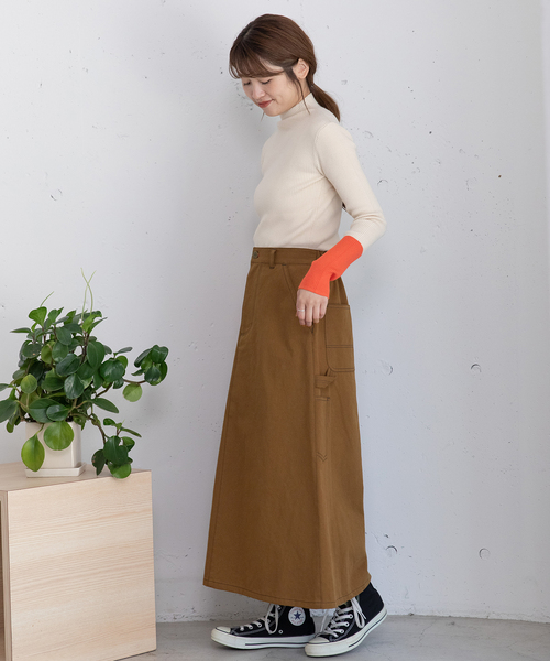 POU DOU DOU（プードゥドゥ）の「ペインタースカート（スカート・レディース・ダークブラウン/ネイビー/インディゴブルー・M）」の5枚目の写真