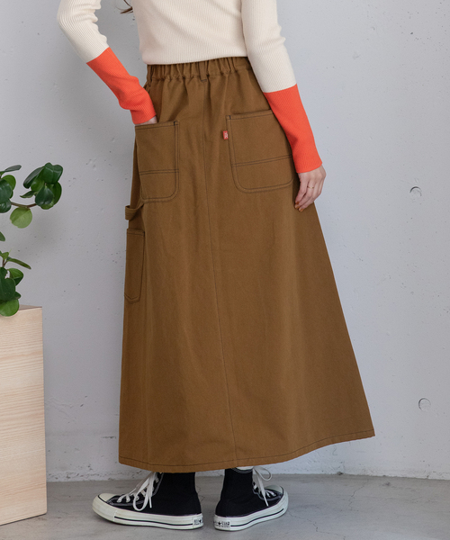 POU DOU DOU（プードゥドゥ）の「ペインタースカート（スカート・レディース・ダークブラウン/ネイビー/インディゴブルー・M）」の9枚目の写真