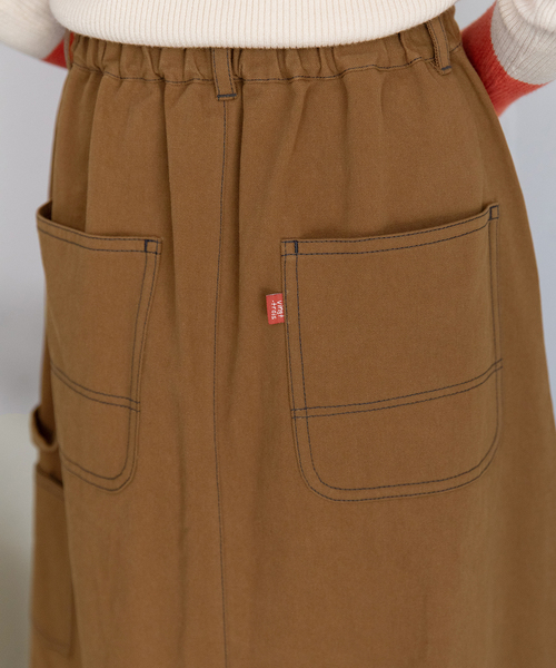 POU DOU DOU（プードゥドゥ）の「ペインタースカート（スカート・レディース・ダークブラウン/ネイビー/インディゴブルー・M）」の11枚目の写真