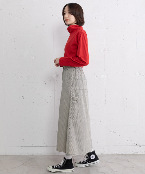 POU DOU DOU（プードゥドゥ）の「ペインタースカート（スカート・レディース・ダークブラウン/ネイビー/インディゴブルー・M）」の14枚目の写真