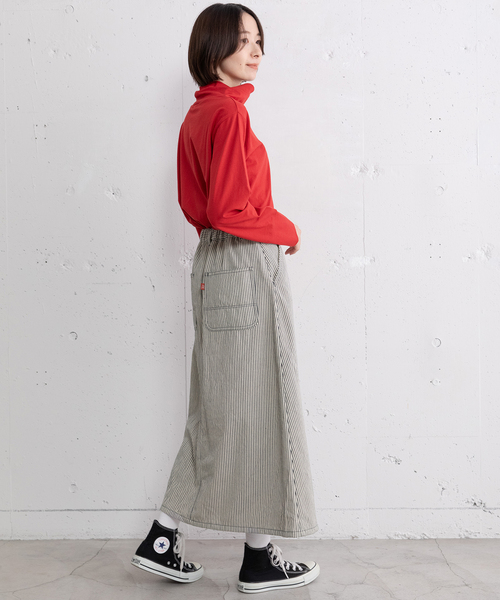 POU DOU DOU（プードゥドゥ）の「ペインタースカート（スカート・レディース・ダークブラウン/ネイビー/インディゴブルー・M）」の16枚目の写真