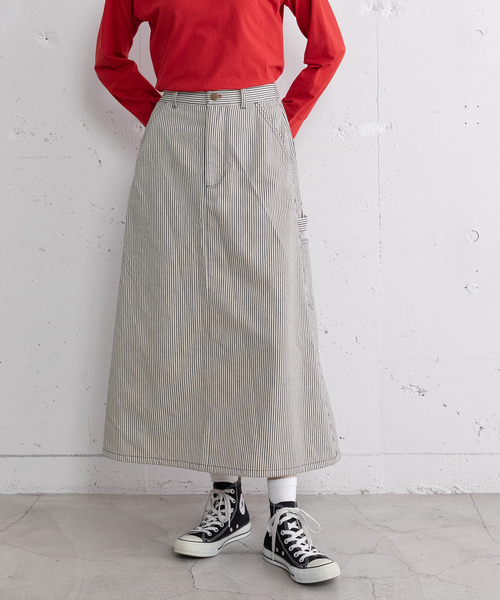 POU DOU DOU（プードゥドゥ）の「ペインタースカート（スカート・レディース・ダークブラウン/ネイビー/インディゴブルー・M）」の17枚目の写真