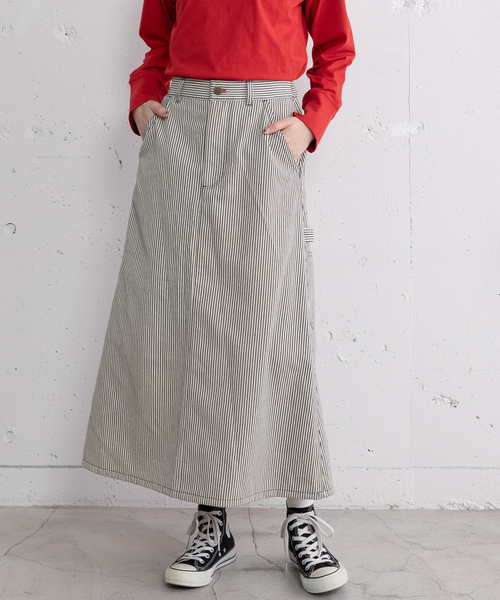 POU DOU DOU（プードゥドゥ）の「ペインタースカート（スカート・レディース・ダークブラウン/ネイビー/インディゴブルー・M）」の18枚目の写真