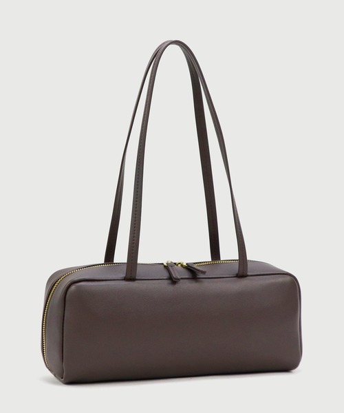 LA MARGE(ラマージ)の「【LA MARGE】【500mlペットボトル収納可能】スクエア レザー ボストンバッグ(ボストンバッグ・レディース・ブラック/ダークブラウン・FREE)」の6枚目の写真