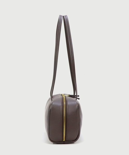 LA MARGE(ラマージ)の「【LA MARGE】【500mlペットボトル収納可能】スクエア レザー ボストンバッグ(ボストンバッグ・レディース・ブラック/ダークブラウン・FREE)」の7枚目の写真