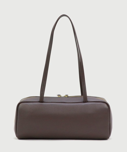 LA MARGE(ラマージ)の「【LA MARGE】【500mlペットボトル収納可能】スクエア レザー ボストンバッグ(ボストンバッグ・レディース・ブラック/ダークブラウン・FREE)」の8枚目の写真