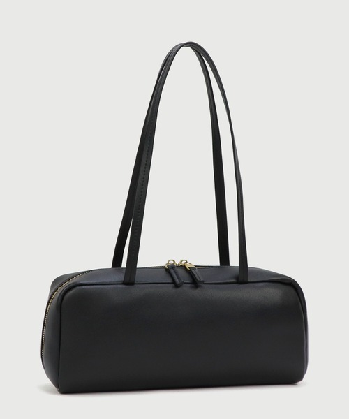 LA MARGE(ラマージ)の「【LA MARGE】【500mlペットボトル収納可能】スクエア レザー ボストンバッグ(ボストンバッグ・レディース・ブラック/ダークブラウン・FREE)」の3枚目の写真