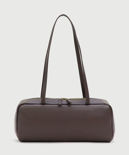 LA MARGE(ラマージ)の「【LA MARGE】【500mlペットボトル収納可能】スクエア レザー ボストンバッグ(ボストンバッグ・レディース・ブラック/ダークブラウン・FREE)」の5枚目の写真