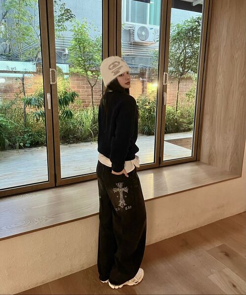 DAMISH(ダミシュ)の「クロスプリントカーブバルーンデニム_ブルー(デニムパンツ・レディース・ブルー・SMALL/MEDIUM/LARGE)」の5枚目の写真