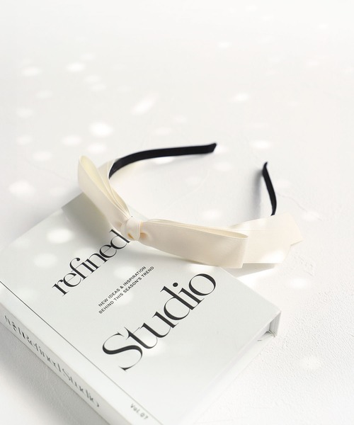 Rora（ローラ）の「サテンノット カチューシャ（カチューシャ・キッズ・ブラック/アイボリー・FREE）」の3枚目の写真