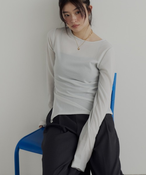 bita.(ビタ)の「サイドスリットラメカットプルオーバー(Tシャツ/カットソー・レディース・ブラック/ホワイト・FREE)」の14枚目の写真
