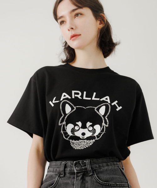 KARLLAH(カラ)の「レッサーペンダー プリント 半袖Tシャツ - ブラック(Tシャツ/カットソー・レディース・ブラック・FREE)」の2枚目の写真