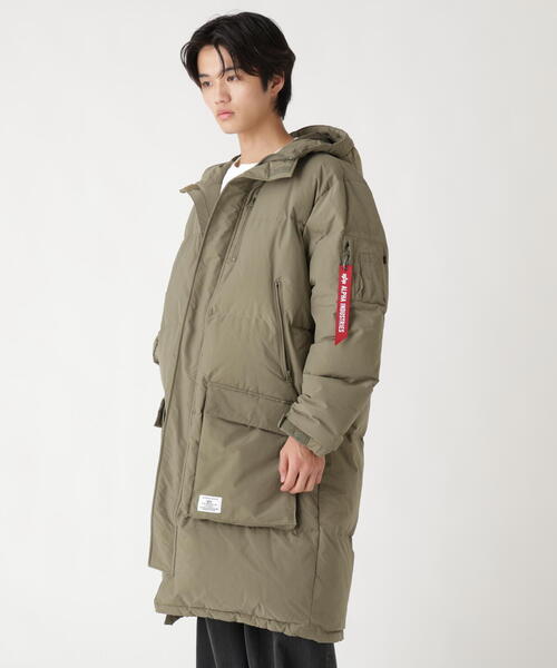 Alpha Industries（アルファインダストリーズ）の「Alpha Industries/アルファインダストリーズ/LONG PUFFER PARKA/ロング パファー パーカ（その他アウター・メンズ・ブラック/オリーブ系・L/M）」の2枚目の写真