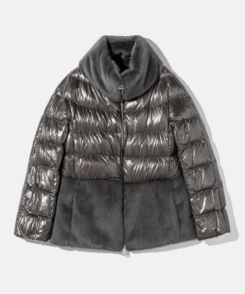 セール】HERNO NYLON ULTRALIGHT ALTERNATIVE FUR DOWN JACKET ヘルノ