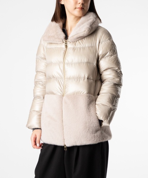 【新品】HERNO ヘルノ エコファー ウルトラライト ダウンジャケット セール】HERNO NYLON ULTRALIGHT ALTERNATIVE FUR DOWN JACKET ヘルノ
