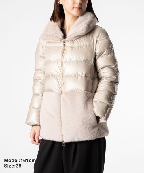 セール】HERNO NYLON ULTRALIGHT ALTERNATIVE FUR DOWN JACKET ヘルノ