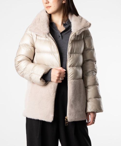 セール】HERNO NYLON ULTRALIGHT ALTERNATIVE FUR DOWN JACKET ヘルノ