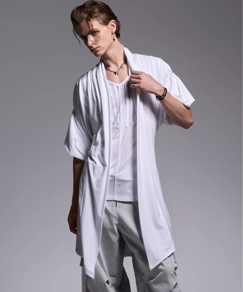 kiryuyrik(キリュウキリュウ)の「Kiryuyrik/キリュウキリュウ/KIMONO-Sleeve Cardigan / 着物スリーブ カーディガン(カーディガン/ボレロ・メンズ・ホワイト/ブラック・LARGE/SMALL/MEDIUM)」の2枚目の写真