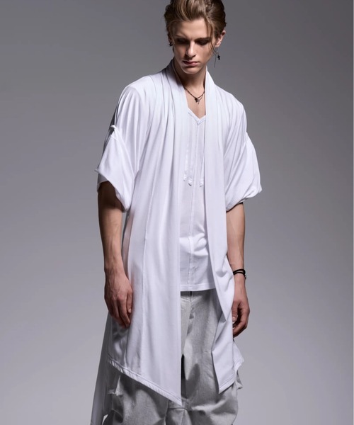 kiryuyrik(キリュウキリュウ)の「Kiryuyrik/キリュウキリュウ/KIMONO-Sleeve Cardigan / 着物スリーブ カーディガン(カーディガン/ボレロ・メンズ・ホワイト/ブラック・LARGE/SMALL/MEDIUM)」の3枚目の写真