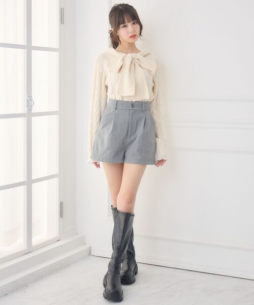 ems excite(エムズエキサイト)の「ヘリンボーンSPT(その他パンツ・レディース・ダークグレー/ブラウン・FREE)」の3枚目の写真