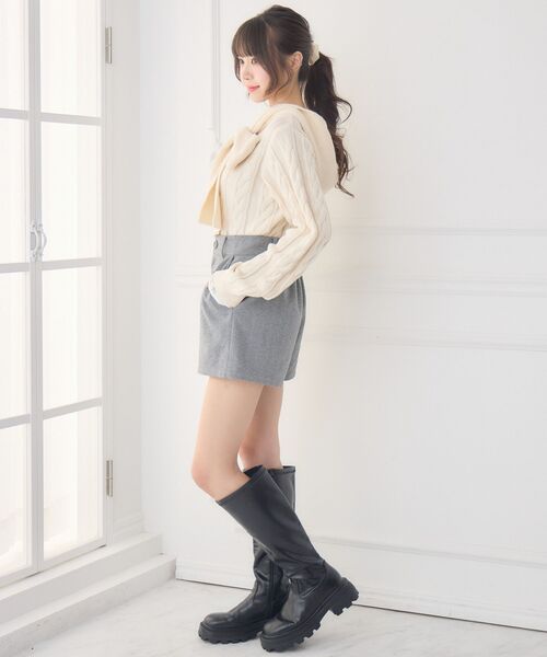 ems excite(エムズエキサイト)の「ヘリンボーンSPT(その他パンツ・レディース・ダークグレー/ブラウン・FREE)」の6枚目の写真