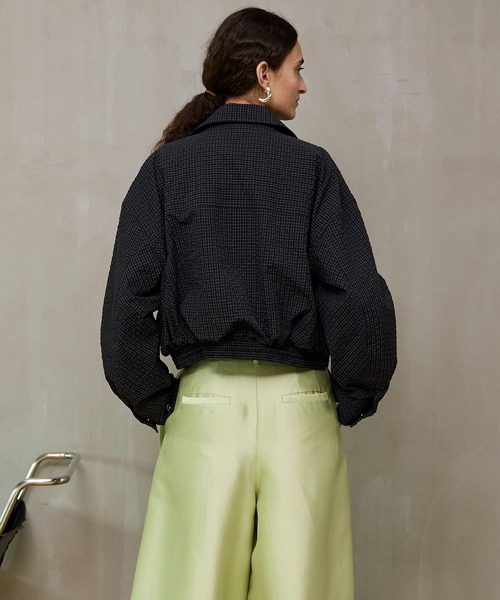 MAISON SPECIAL(メゾンスペシャル)の「Layered Check Blouson/レイヤードチェックブルゾン(ブルゾン・レディース・ホワイト/ボルドー/ネイビー・FREE)」の10枚目の写真