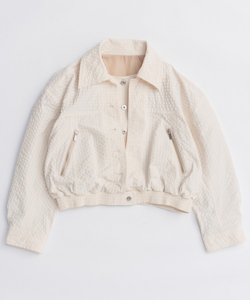 MAISON SPECIAL(メゾンスペシャル)の「Layered Check Blouson/レイヤードチェックブルゾン(ブルゾン・レディース・ホワイト/ボルドー/ネイビー・FREE)」の11枚目の写真