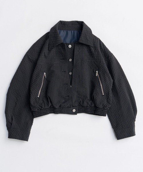 MAISON SPECIAL(メゾンスペシャル)の「Layered Check Blouson/レイヤードチェックブルゾン(ブルゾン・レディース・ホワイト/ボルドー/ネイビー・FREE)」の13枚目の写真