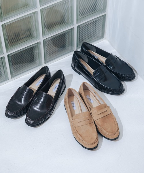 EVOL（イーボル）の「【柔らかい・ふかふか】ソフトギャザーローファー JA4009（ローファー・レディース・ベージュ/ブラック/ブラウン・22.5cm/23.0cm/23.5cm/24.0cm/24.5cm/25.0cm）」の4枚目の写真