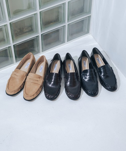 EVOL（イーボル）の「【柔らかい・ふかふか】ソフトギャザーローファー JA4009（ローファー・レディース・ベージュ/ブラック/ブラウン・22.5cm/23.0cm/23.5cm/24.0cm/24.5cm/25.0cm）」の5枚目の写真