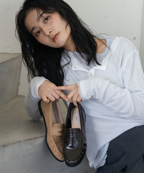 EVOL（イーボル）の「【柔らかい・ふかふか】ソフトギャザーローファー JA4009（ローファー・レディース・ベージュ/ブラック/ブラウン・22.5cm/23.0cm/23.5cm/24.0cm/24.5cm/25.0cm）」の7枚目の写真