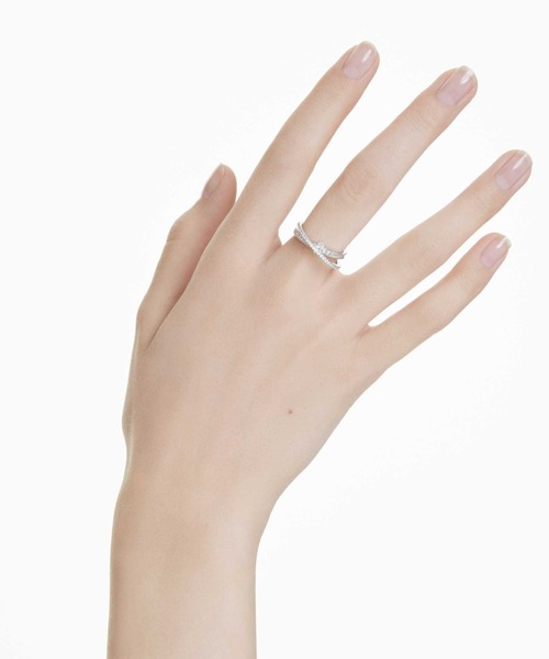 SWAROVSKI（スワロフスキー）の「【公式】【スワロフスキー】Hyperbola リング, ミックスカット, ホワイト, ロジウム・プレーティング（リング・レディース・ホワイト・55）」の2枚目の写真
