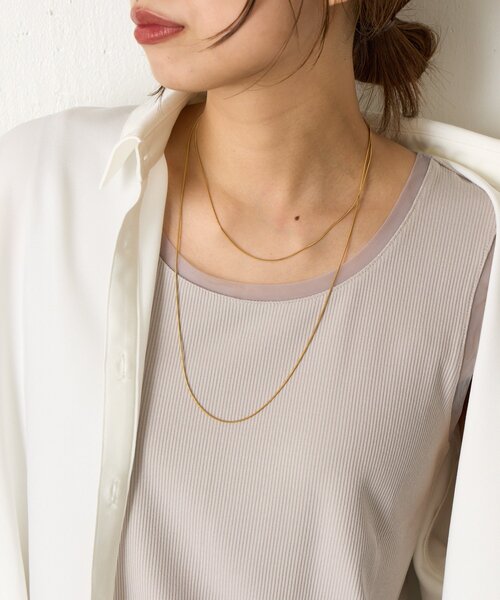 Jena espace merveilleux（ジェナ　エスパスメルヴェイユ）の「【ほんのり透けニュアンス】チュール付リブタンク（タンクトップ・レディース・オフホワイト/ブラック/グレー/モカ・FREE）」の21枚目の写真