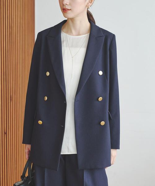 URBAN RESEARCH(アーバンリサーチ)の「ダブルブレストブレザージャケット(その他アウター・レディース・ネイビー/ブラック・36/38)」の1枚目の写真